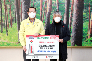 울진군, 자인섬유와 울진환경개발, 울진군에 성금품 전달