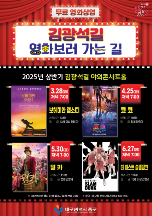 “영화로 즐기는 문화의 날”… 대구 중구, 김광석길 영화관 3월부터 운영