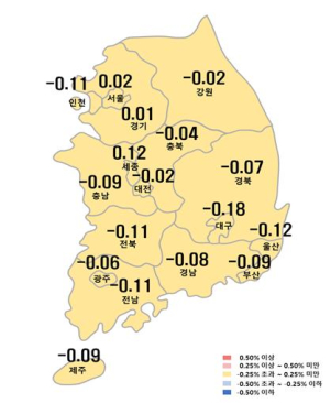 부동산원,2023년 6월 3주 주간 아파트가격 동향 발표