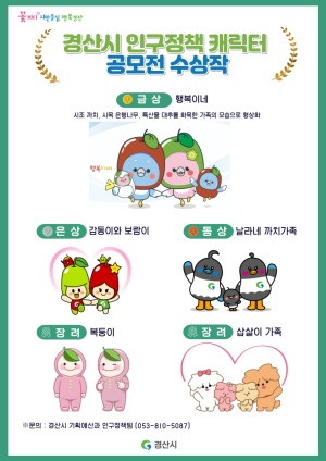 경산시, 인구정책 캐릭터 '행복이네' 선정