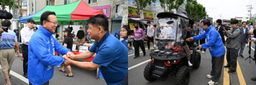 김부겸·추경호 대구시장 후보, 휴일 잊은 ‘표심 전쟁’.....동화사·전통시장·청년 현장까지