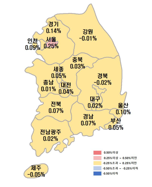 전국 아파트값 4주 연속 상승…서울 상승세 지속·대구는 소폭 하락