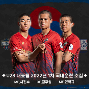 ‘대표만 10명’ 김천, U23 권혁규-김주성-서진수 · 국가대표 고승범 발탁!