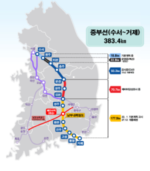 경상북도, 김천~거제간 남부내륙철도 2027년 개통 목표로 본격 추진