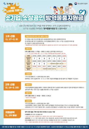 구미시 소기업ㆍ소상공인 방역물품 지원금 1월17일 부터 접수