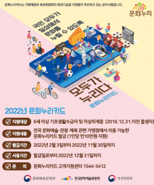 포항시, 문화·여행·스포츠 관람을 한번에 누리는 2022 문화누리카드