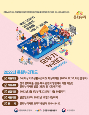 청도군, 2022년도 통합문화이용권 사업 시행