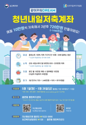 봉화군 “청년내일저축계좌 신청하세요”