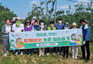 영천시, 한마음으로 함께 사과 적과 작업에 구슬땀