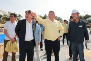 김학동 예천군수, 패밀리파크 조성공사 점검