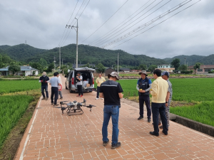 영덕군, 드론 활용 벼 병해충 공동방제 시행
