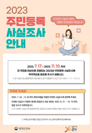 문경시, 2023년 주민등록 사실조사 실시