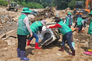 경산시새마을회, 예천군 수해복구 구슬땀