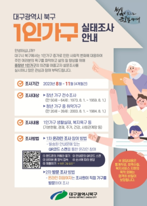 대구 북구청, 고독사 위험군 실태조사 실시