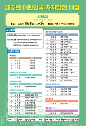 이철우 경북도지사, 2023년 대한민국 자치발전 대상 수상