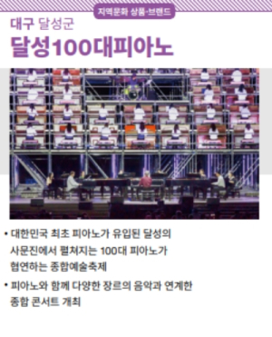 `달성 100대 피아노`문화체육관광부 주관 로컬 선정