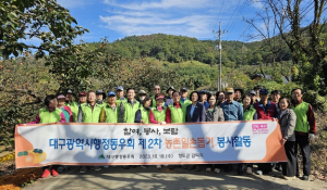 대구시행정동우회, 청도반시 수확 농촌일손돕기 실시