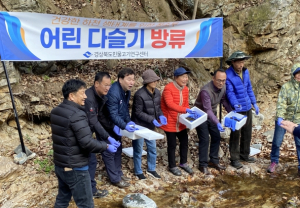 경북도, 하천의 특급 청소부 어린 다슬기 방류!