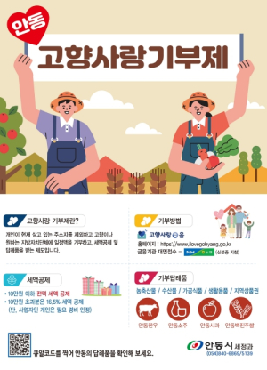 안동시, 고향사랑 기부금 5억 원 돌파