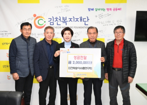김천시, 복숭아 수출연구회 불우이웃돕기 성금 기탁