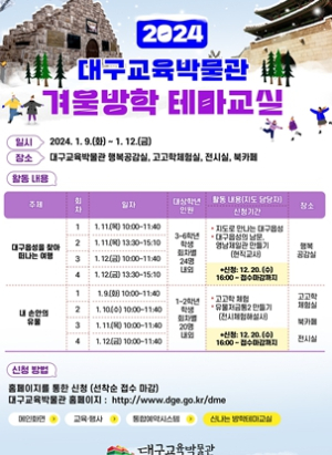 대구교육박물관, 2024. 겨울방학 테마교실 운영