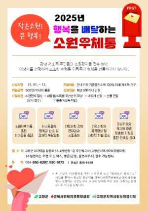 고령군, 작은 선물! 큰 행복! 2025년“소원우체통”행복 선물 전달