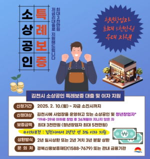 김천시, 담보력이 부족한 지역 소상공인을 살리자!