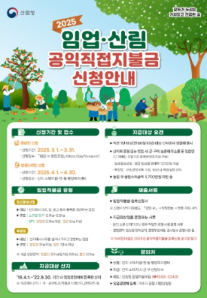 고령군, 2025년 임엄‧산림직불금 신청․접수