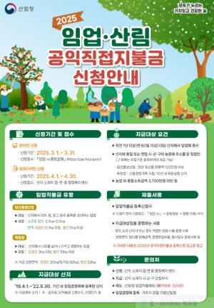 김천시 임업인, “2025년 임업직불금 신청하세요”