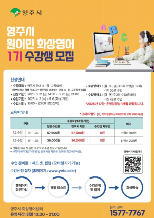 영주시, 원어민 사이버 화상영어 제1기 수강생 모집
