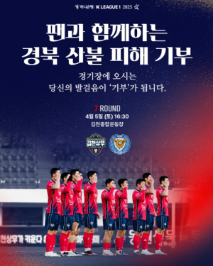 ‘이단비-변하율 치어리더와 함께’ 김천상무, 오는 대구전 팬과 함께 하는 경북 산불 피해 기부 캠페인