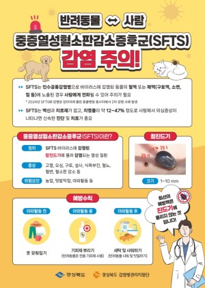 성주군, 중증열성혈소판감소증후군(SFTS) 주의 당부!