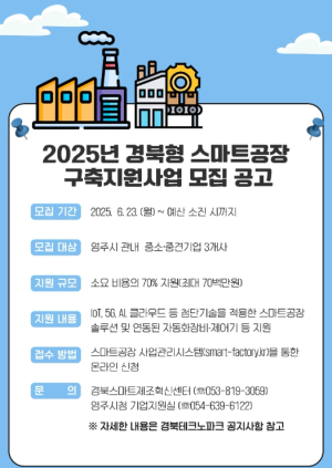 영주시, ‘경북형 스마트공장 구축지원사업’ 기업 모집