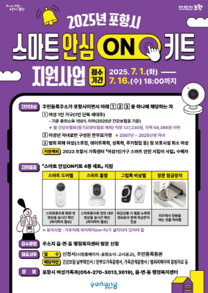 포항시, 여성 1인 가구·한부모 가정에 스마트 안심ON키트 지원한다