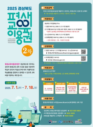 영덕군, 평생교육이용권 2차 지원 전 군민으로 확대