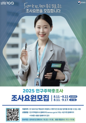 포항시, 2025 인구주택총조사 조사요원 모집 … 총 279명 채용