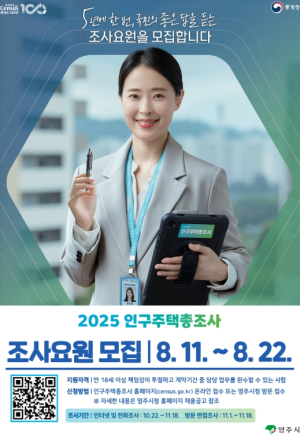 영주시, 2025년 인구주택총조사 조사요원 모집