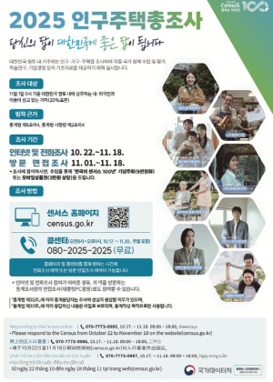 대구시 센서스 100년, `2025 인구주택총조사` 22일부터 실시