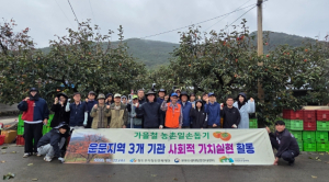 청도군 운문지역 3개 기관, 청도반시 수확으로 ‘사회적 가치 실현’ 앞장