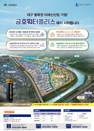 대구시 율하도시첨단산단·금호워터폴리스, 산업용지 본격 분양!