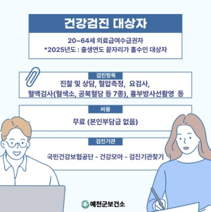 예천군, 의료급여수급권자 대상 일반건강검진 무료 지원