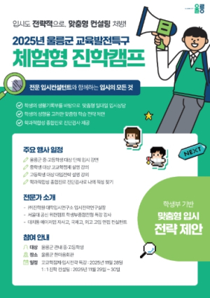 울릉군, 중·고교 대상 ‘체험형 진학캠프’ 운영