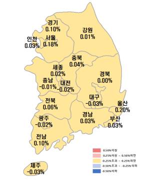 부동산원,전국 아파트값 매매·전세 동반 상승