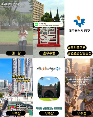 대구 중구, 중구를 담다, 중구를 잇(It)다 쇼츠 영상 공모전 수상작 발표