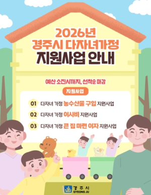 아이 셋이면 집 이자도 지원…경주형 다자녀 정책 가동