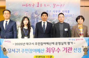 달서구, 대구시 주민참여예산제 평가 ‘최우수 기관’ 선정