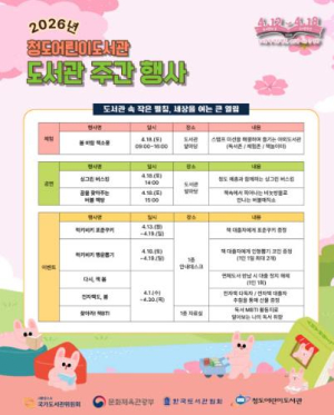 청도어린이도서관 4월 도서관 주간, 야외도서관 `봄바람 책소풍` 운영