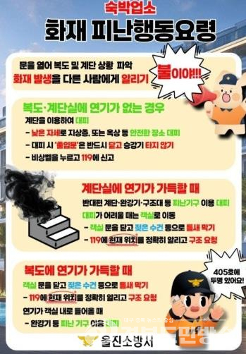 울진소방서, 봄철 숙박시설 화재예방 안전수칙 집중 홍보