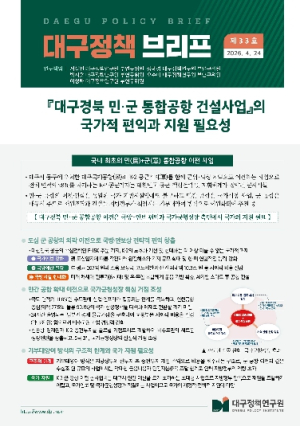 대구시, “대구경북 통합공항, 국가 편익 극대화”…정책브리프 발간