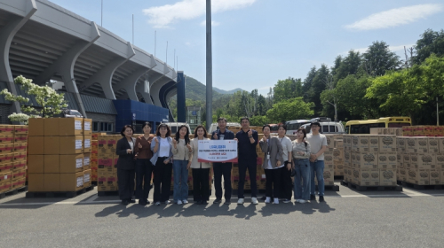 구미시, LG유니참(주) 4,000만원 상당 물품 전달 받아